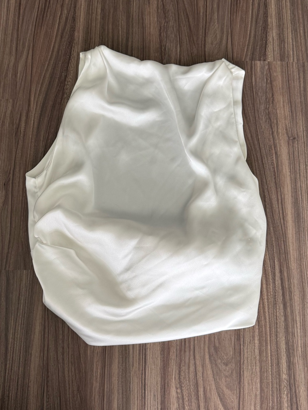 Zara White Satin Tank Top